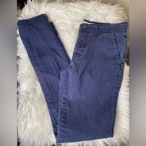 Topman stretch skinny button fly blue pants sz30/32